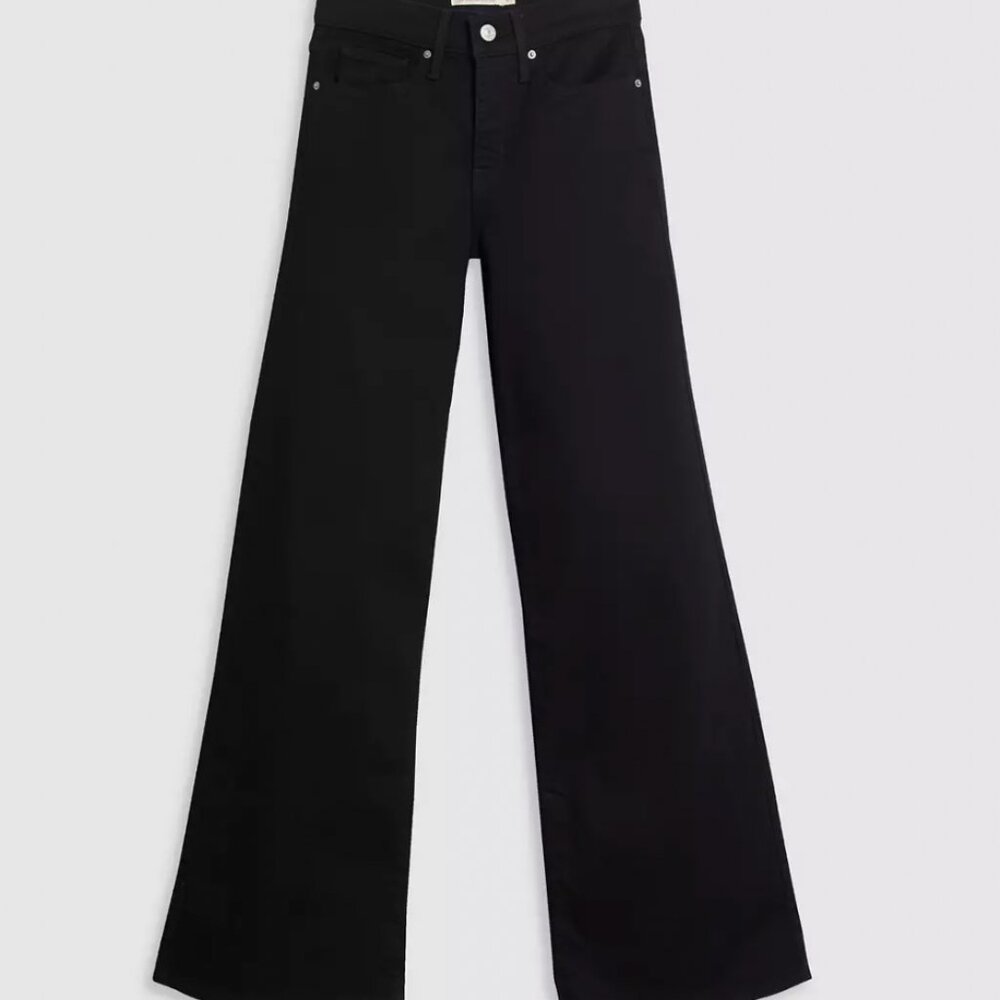 LEVI'S Women's 318 Shaping Wide Leg W25 L30 Soft Black RRP $75 NWT NEW